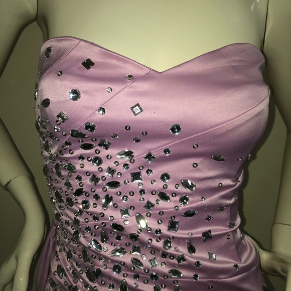 Y2K Jane Norman Pink Lilac Mauve Dress with Embellished Silver gems. XS - Picture 8 of 15